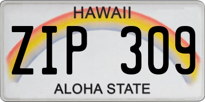 HI license plate ZIP309
