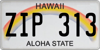 HI license plate ZIP313