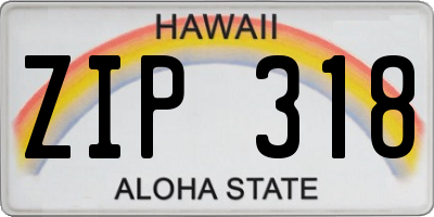 HI license plate ZIP318