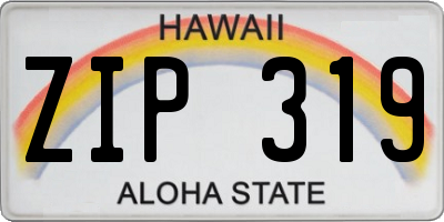 HI license plate ZIP319