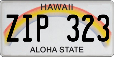 HI license plate ZIP323