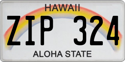 HI license plate ZIP324
