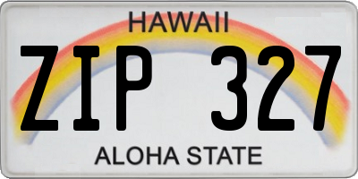 HI license plate ZIP327