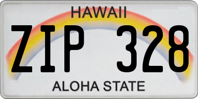 HI license plate ZIP328