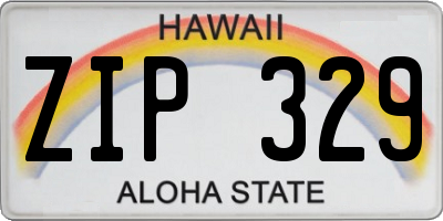 HI license plate ZIP329