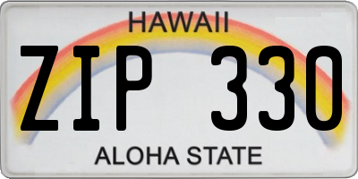 HI license plate ZIP330