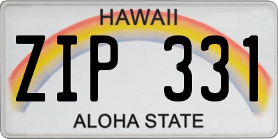 HI license plate ZIP331