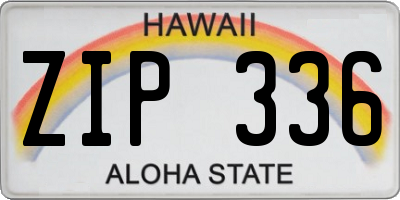 HI license plate ZIP336
