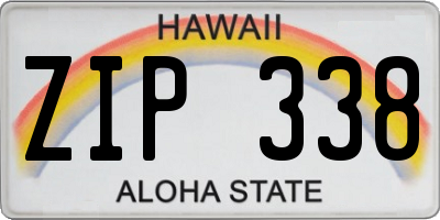 HI license plate ZIP338