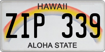 HI license plate ZIP339