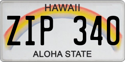 HI license plate ZIP340