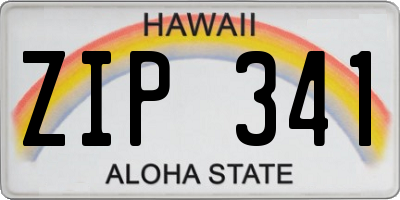 HI license plate ZIP341