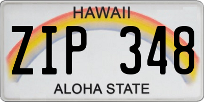 HI license plate ZIP348
