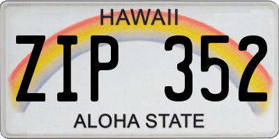HI license plate ZIP352
