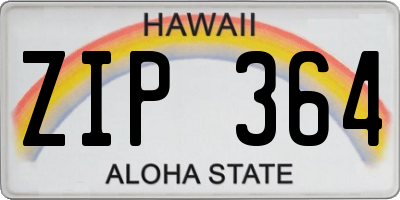 HI license plate ZIP364