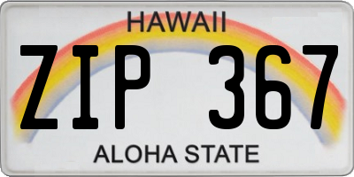 HI license plate ZIP367