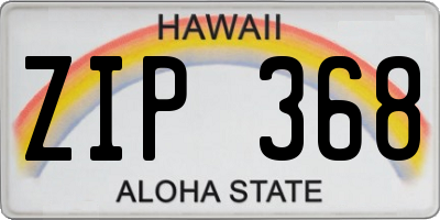 HI license plate ZIP368