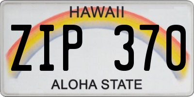 HI license plate ZIP370