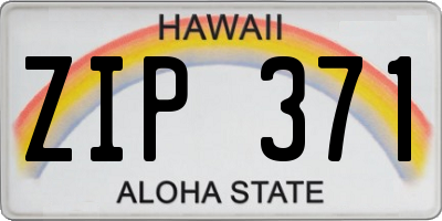 HI license plate ZIP371
