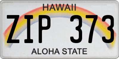 HI license plate ZIP373
