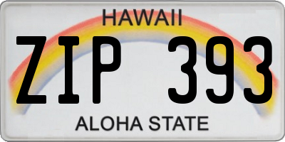 HI license plate ZIP393