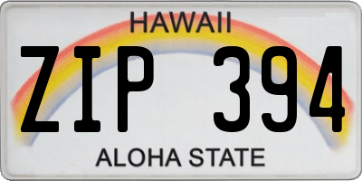 HI license plate ZIP394