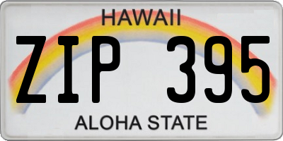 HI license plate ZIP395