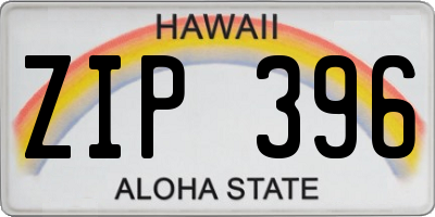 HI license plate ZIP396