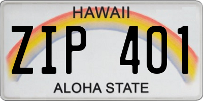 HI license plate ZIP401