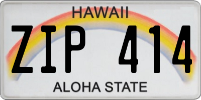 HI license plate ZIP414