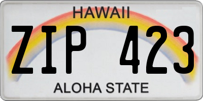 HI license plate ZIP423