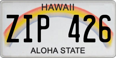 HI license plate ZIP426