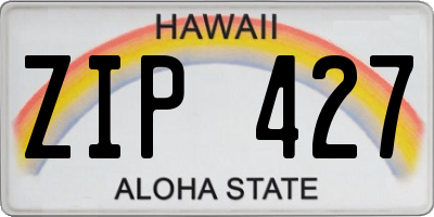HI license plate ZIP427