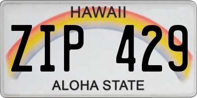 HI license plate ZIP429