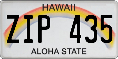 HI license plate ZIP435