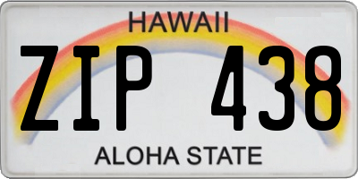 HI license plate ZIP438