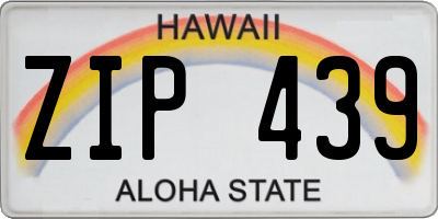 HI license plate ZIP439