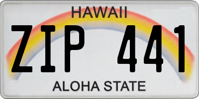 HI license plate ZIP441