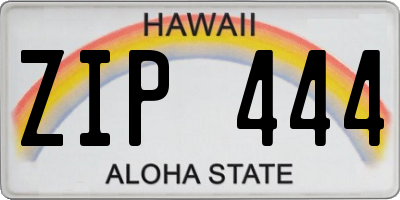 HI license plate ZIP444