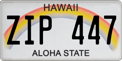 HI license plate ZIP447
