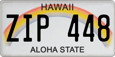 HI license plate ZIP448