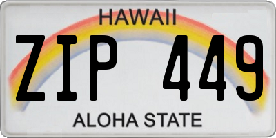 HI license plate ZIP449