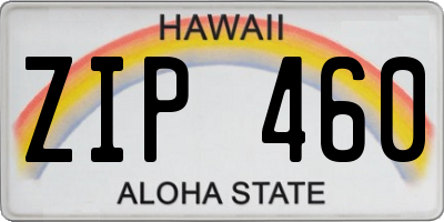 HI license plate ZIP460