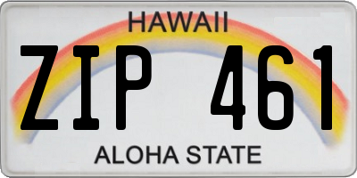 HI license plate ZIP461