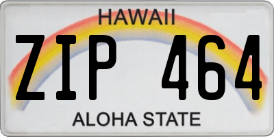 HI license plate ZIP464