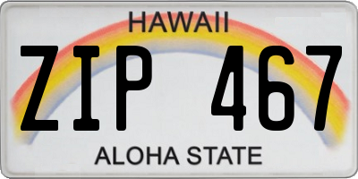 HI license plate ZIP467