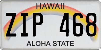HI license plate ZIP468