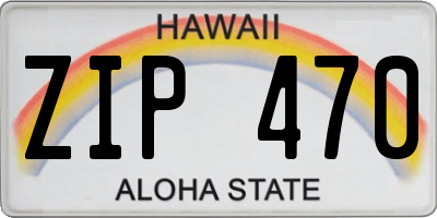 HI license plate ZIP470