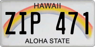 HI license plate ZIP471