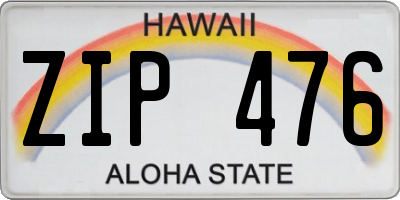 HI license plate ZIP476